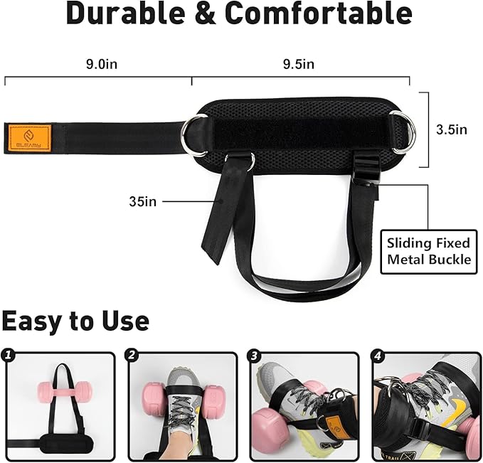 Ankle Straps for Dumbbells Weights and Cable Machines, Adjustable Weights, Foot Dumbbell Attachment, Tibialis Trainer, Leg Extensions for Women and Men