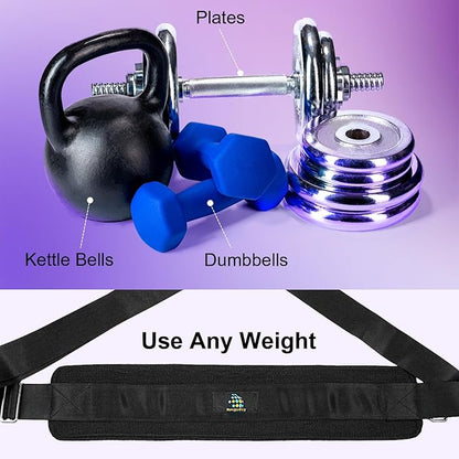 Hip Thrust Belt for Dumbbells Kettlebells Plates 110 lbs