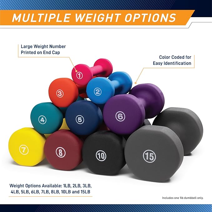 Marcy Colored Neoprene Dumbbells