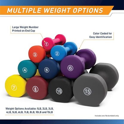 Marcy Colored Neoprene Dumbbells