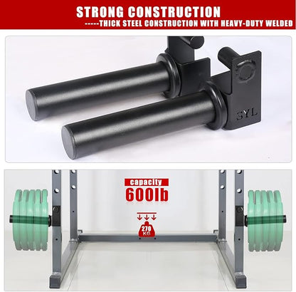 SYL Fitness Olympic Weight Plates Holder Power Rack Attachment Weights Storage Rack, Fit 2x2 & 3x3 inch Square Tube