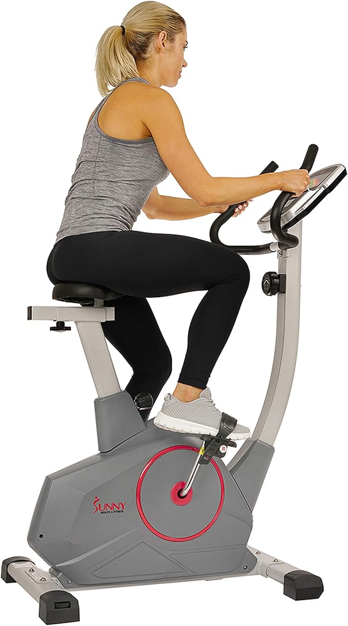 Sunny Health & Fitness Elite Interactive Performance Series Stationary Exercise Upright Bike with Optional Exclusive SunnyFit® App Enhanced Connectivity