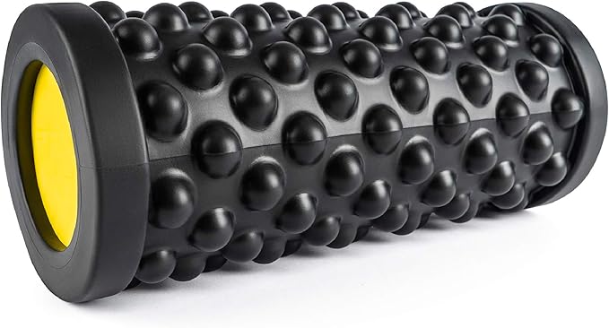 TRX Training Rev Myofascial Release Roller, Travel Massage Roller for Muscles, 14-Inch Round Foam Roller for Stretching and Post-Workout Recovery