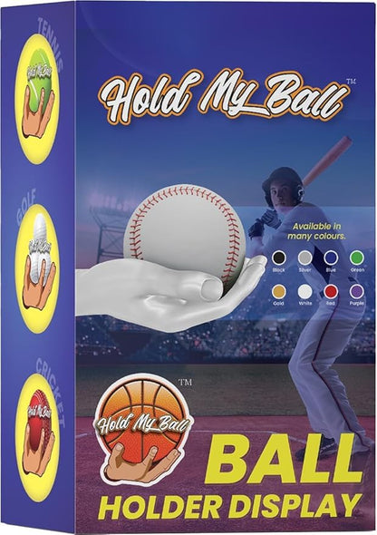 Wall-Mounted Ball Holder - Stylish Sculptured Hand Display Rack for Sports Ball Collections - Baseball, Cricket, Tennis, Golf Balls- Clutter-Free Room Decor and Memorabilia Showcase