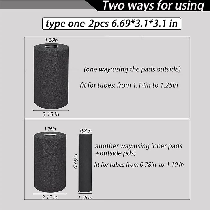 Foot Foam Pads Rollers Replacement Set for Home, Weight Bench Foam for Inversion Table Leg Tube,Sit Ups,Leg Curl Attachment/Extension