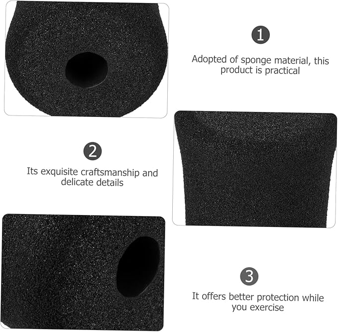 BESPORTBLE Exercise Roller 2pcs Sponge Cover Rolling Foam Roller Gym Exercise Equipment Roller Foam Foot Floor Mat Black Ab Training Accessory Gym Replacement Parts