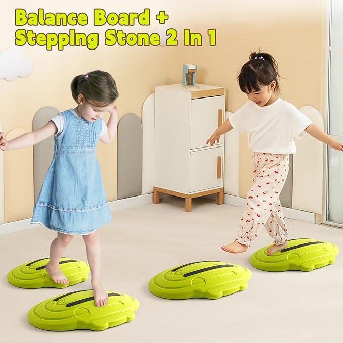 Wobble Balance Board for Kids Plastic Rocker Maze Board with Stepping Stones Load 220lb, Active Play and Exercise for Toddler 3+