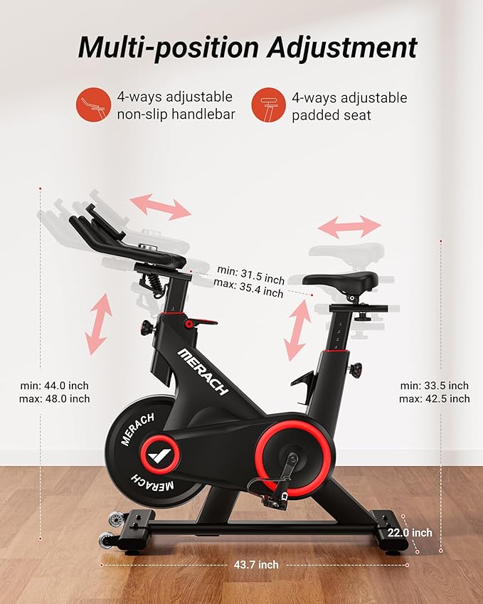 MERACH Indoor Cycling Bike, Exercise Bike for Home with Magnetic/Auto Resistance, Bluetooth Stationary Bike with APP Data Tracking, and Tablet Holder