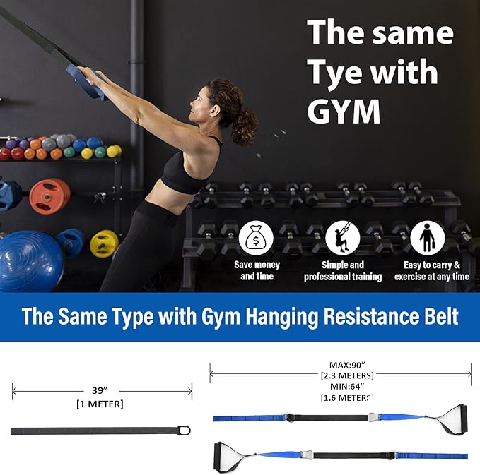 Resistance Bands Set with Handles, Eoneka Bodyweight Resistance Training Straps, Fitness Resistance Trainer Kit for Full Body Workout Indoor or Outdoor Gym