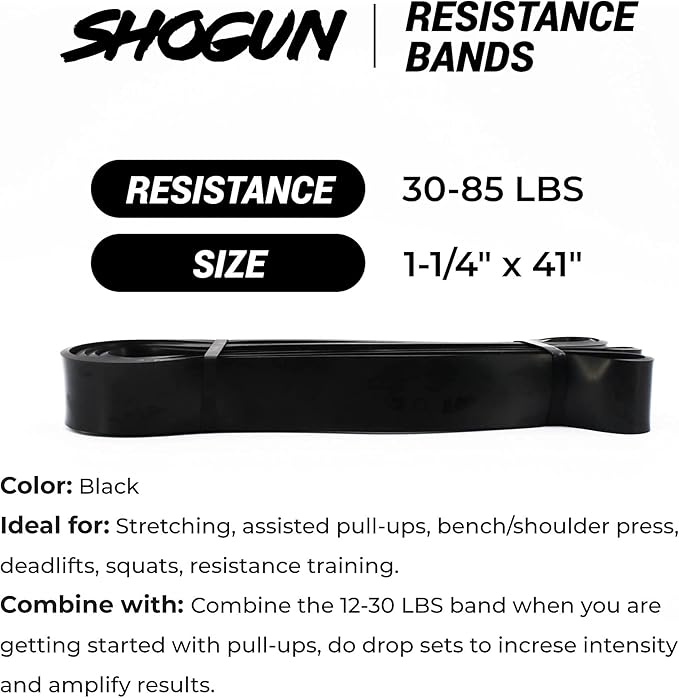 Resistance Bands - Heavy Duty Resistance & Stretch Bands for Exercise. Ideal for Pull-up Assistance, Body Stretching, Power-Lifting, Resistance Training. Shogun Sports Resistance Bands for Working Out