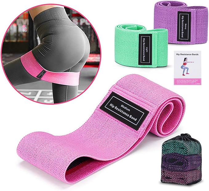 Obling Resistance Bands Exercise Bands, Fabric Workout Bands, Thick Wide Non-Slip Booty Bands Resistance Bands for Legs and Butt, Heavy Resistance Loop Bands for Women/Men(Set 3)