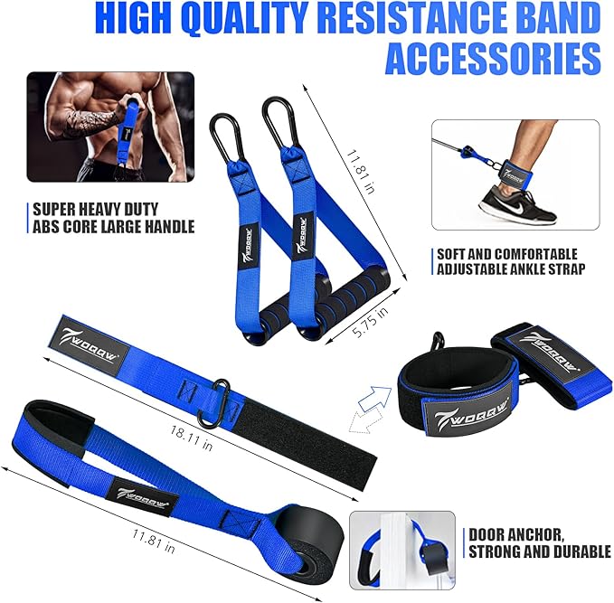 Resistance Bands, 350lbs Heavy Exercise Bands with Handles, Workout Bands Set for Working Out Men, Fitness Weight Bands for Strength Training, Stretching, Slim, Physiotherapy-Home Equipment