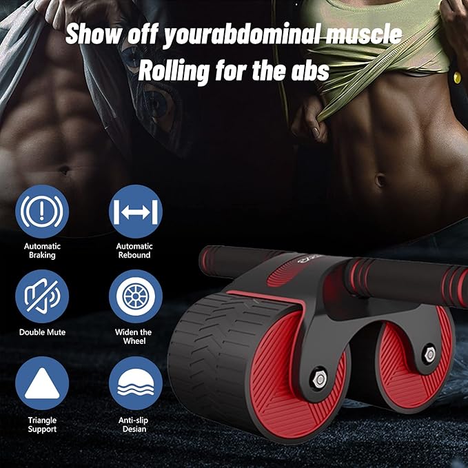 Automatic Rebound Aabdominal Wheel, 2023 New Ab Roller Wheel for Abdominal Exercise Fitness, Springback Wheels Roller Domestic Abdominal Exerciser, Gym Accessories Excercise