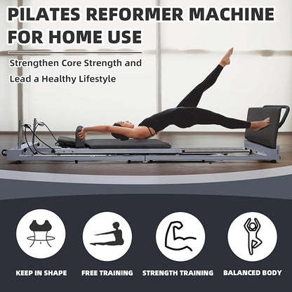 Pilates Reformer Machine Rubber Pilates Bed Exercise Strength 330 lbs