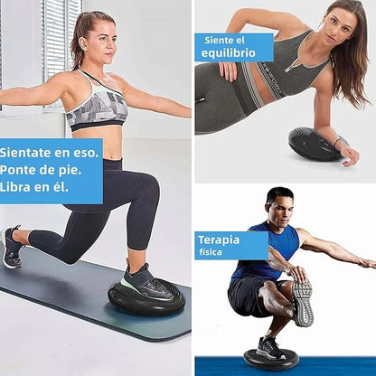 Core Balance Disc, Inflated Wobble Cushion, Stability Balance Trainer Wiggle Seat with Pump, Air Stability Board Inflatable Stepping Pads for Improving Posture, Fitness, Stability