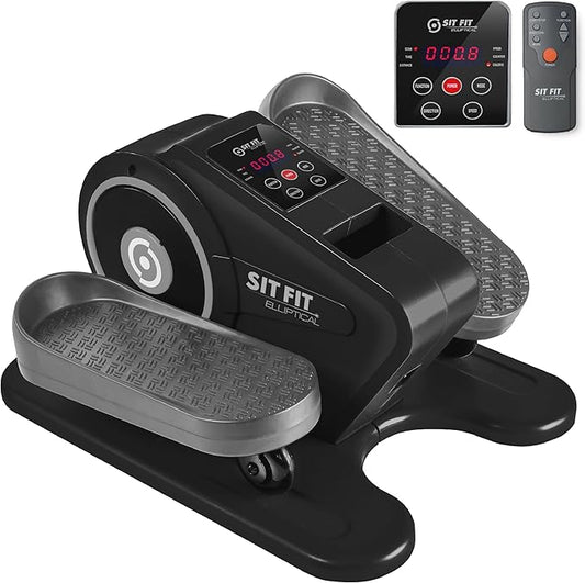 SITFIT, Sit Down and Cycle! Powered Foot Pedal Exerciser for Seniors, Under Desk Elliptical Exercise Bike, Leg Exerciser While Sitting. Peddler Exerciser Mini Bike, Portable Rehabilitation Equipment.