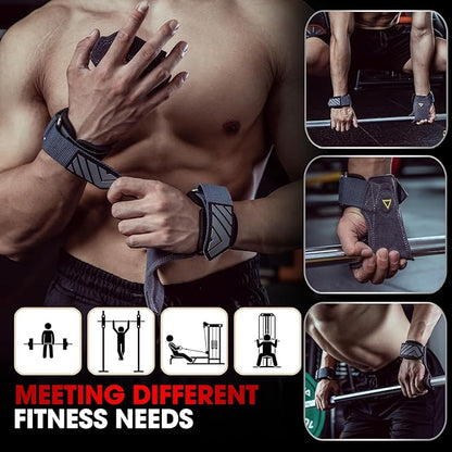 MANUEKLEAR Wrist Straps for Weightlifting, Lifting Straps Gym for Powerlifting, Neoprene Padded Deadlift Straps for Women with Adjustable Cushion Wrist Loop