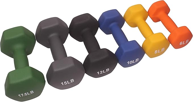 HEX Neoprene Dumbbell |Coated Colorful Hand Weights in Pair