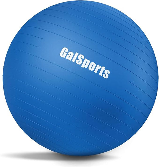 GalSports Yoga Ball Exercise Ball for Working Out, Anti-Burst and Slip Resistant Stability Ball, Swiss Ball for Physical Therapy, Balance Ball Chair, Home Gym Fitness