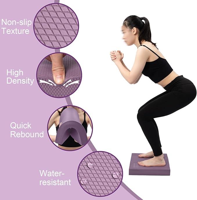 StrongTek Professional Foam Exercise Balance Pad - 15.8" x 13" x 2", High-Density TPE Foam Knee Pad, Non-Slip & Water-Resistant, for Balance Training, Physical Therapy, Yoga, and More