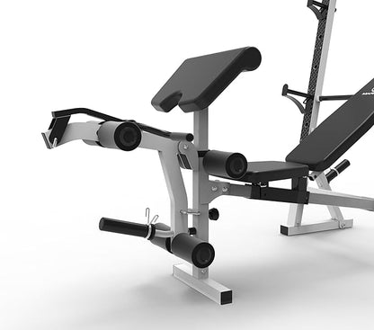 Marcy Olympic Weight Bench with Preacher Curl Pad and Leg Developer for Full-Body Workout