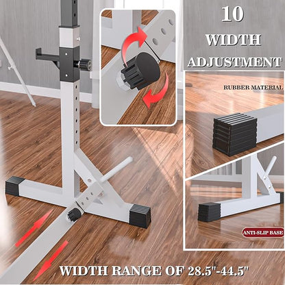 Barbell Rack Stand - Multifunctional Adjustable Squat Rack, Heavy-Duty Dumbbell Rack，Strength Training Dip Station, Home Gym Equipment Max Load 550lbs