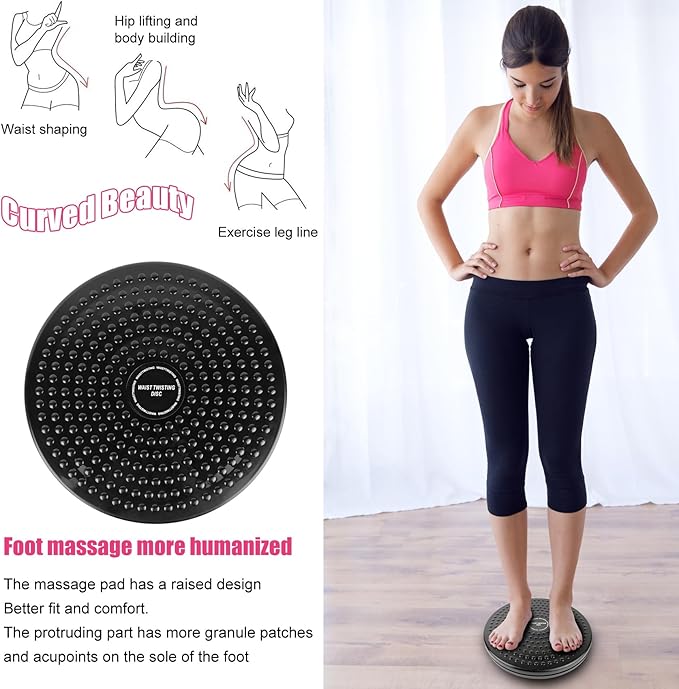 H H&J HUAJIAN Waist Whisper Disc,Body Twister Waist Twister Body Shaping Rotating Board for Women's Twisting Sports Equipment Aerobic Exercise Foot Massage