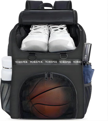 YOREPEK Basketball Bag, Large Basketball Backpack with Shoe Compartment and Ball Holder for daughter son, Water Resistant Soccer Bag for Sport Training Equipment Fits Volleyball Football Gym