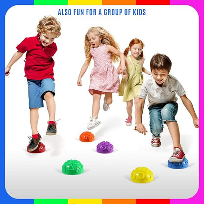 Yes4All Hedgehog Balance Pods for Exercise, Core Body Balancing, Balance Pods for Kids & Adults with Hand Pump - Set of 6