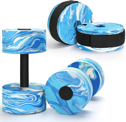 Water Dumbbells Set, 2 Pack Camouflage EVA-Foam Dumbbell Water Aerobics Fitness Equipment for Pool Exercise, Water Fitness Equipment, Water Aquatic Exercise Dumbbell Set for Weight Loss