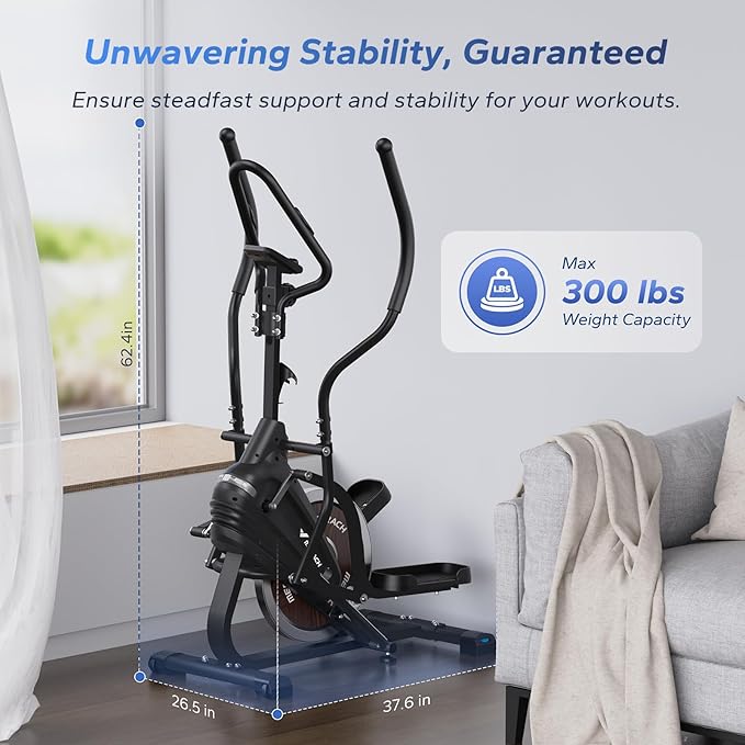 MERACH Elliptical Machines for Home 3 in 1 Cardio 16-Level Magnetic