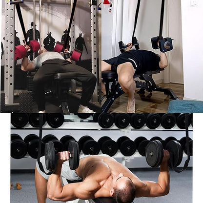 Dumbbell Spotter Straps Barbell Rack Attachment for Chest