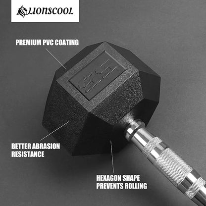 LIONSCOOL Odorless PVC Encased Hex Dumbbells