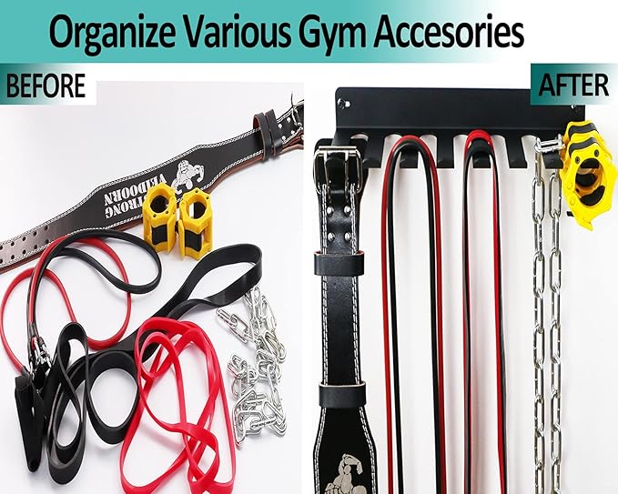 Storage Rack Storage Rack for Fitness Bands,Straps,Jump Ropes, Foam Rollers