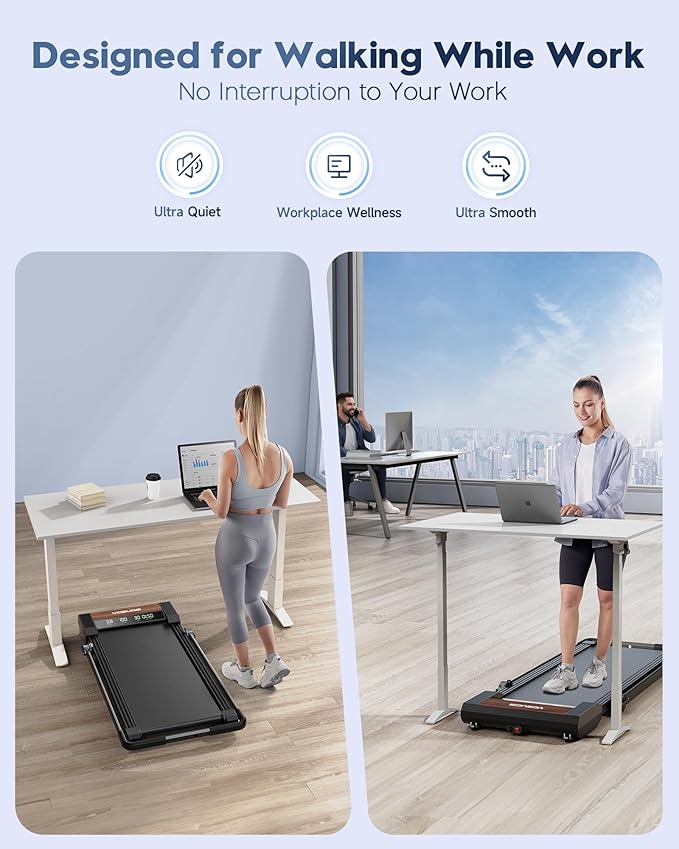 YOSUDA Walking Pad Treadmills -Under Desk Treadmills for Home/Office 265LBS Weight Capacity & Bluetooth Speaker