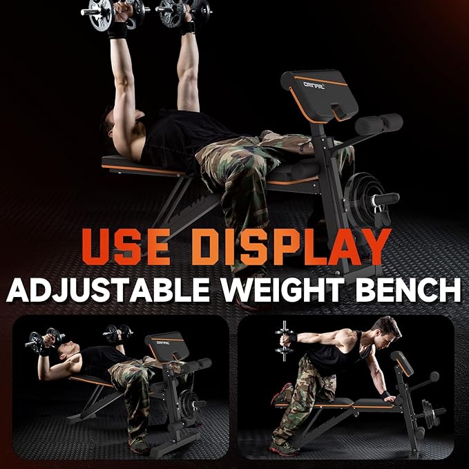 Weight Bench Press, Strength Training Adjustable Workout Benches for Full Body, Gym Benches for Incline Decline Exercise