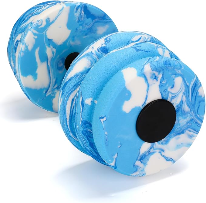 Water Dumbbells, 2 Pack Camouflage EVA-Foam Dumbbell Water Aerobics Fitness Equipment for Pool Exercise, Blue Water Aquatic Exercise Dumbbell Set, Water Fitness Equipment for Weight Loss