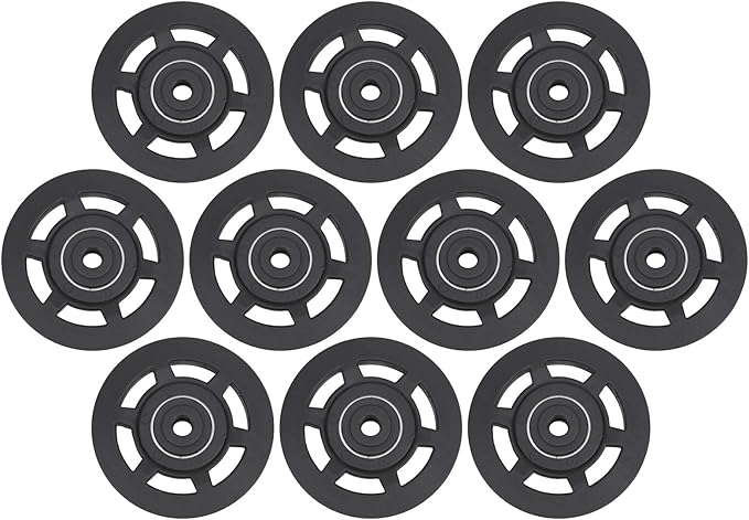 10 Pcs Nylon Pulley Wheel OD 3.7in Nylon Bearing Pulley Wheel for Gym Equipment Smooth Nylon Wheel Replace for Gym Equipment Part Cable Exercise Machine Attachments Used for Wire Rope Traction