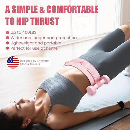 Exercise Hip Thrust Belt - Dumbbell Hip Thrust Belt (Thicken & Widen), Comfortable Hip Thrust Belt for Dumbbells Heavy, Kettlebells or Plates, With Slip Padding for Gym or Home Workouts