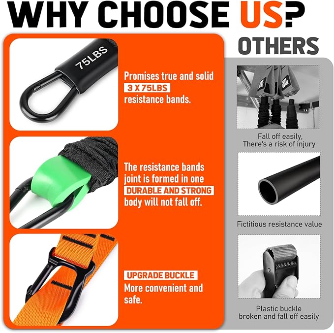 Pull Up Assistance Bands, Heavy Duty Assisted Pull Up Bands for Pull Up Assist, Adjustable Weight/Size with Fabric Feet Mats, Upgrade Pull Up Assist Bands for Strength Training