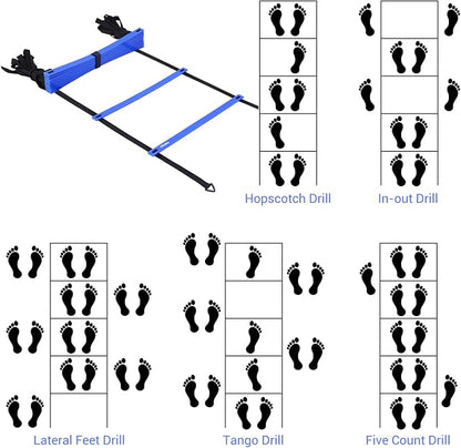 Ohuhu Agility Ladder Speed Training Set 12 Rung 20ft Exercise