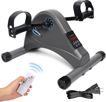 Motorized Mini Exercise Bike Pedal Exerciser for Seniors Rehab Training, LUBBYGIM Electric Under Desk Bike Pedal Exerciser for Arm/Leg Fitness & Physical Therapy, 6 Levels Speed Adjustment