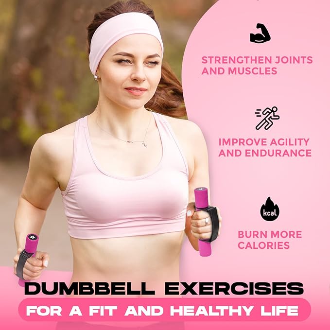 Yes4All Adjustable Dumbbell Hand Weights Set Of 2 Perfect for Women's Walking or Travel Exercise with Adjustable Straps, Foam Cover, and Color Coded Weight (2lbs, 3lbs or 4lbs), Anti Slip