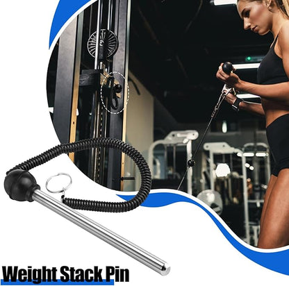 Steel Weight Stack Pin Gym Equipment Parts Multifunction Replacement Universal Strength Training with Lanyard for Fitness Gym