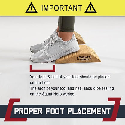 Squat Hero, Cork Squat Wedge Block, Perfect for Knees Over Toes and Full Depth Squat Training, Patent Pending Non-Slip Slant Board, Deadlift Wedge, Calf Stretcher, Quantity 2