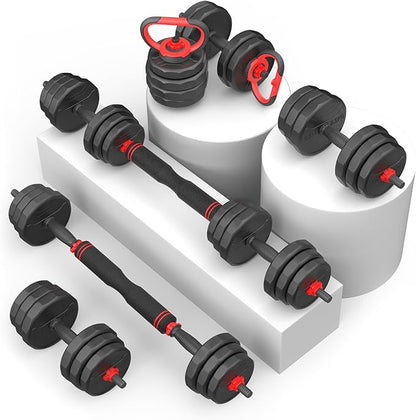 Adjustable Dumbbells Set 55/70/90lbs Free 3 in 1 Dumbbells