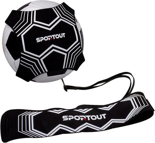 Sportout Soccer/Volleyball Training Equipment Aid, Solo Soccer Trainer, Football Accessories with Adjustable Waist Belt for Kids Adults, Perfect Soccer/Volleyball Gift