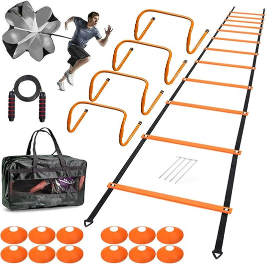 Agility Ladder Speed Agility Training Equipment 1 Agility 20ft,4 Hurdles,Training