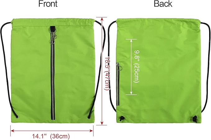 BeeGreen Drawstring Backpack Sports Gym Bag With Shoe Compartment and Two Water Bottle Holder …