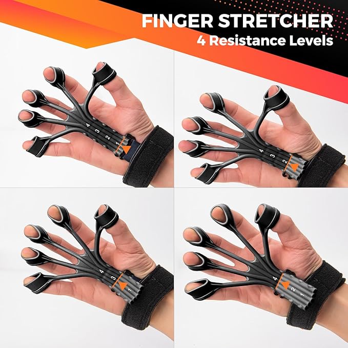 Grip Strength Trainer Set 5 Pack with Hand Grip Strengthener Electronic Counting, Forearm Strengthener, Finger Exerciser, Stress Relief Ball, and Forearm Workout Ring for Hand Therapy